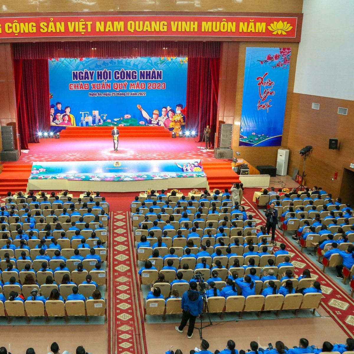 LĐLĐ tỉnh Nghệ An tổ chức Chương trình tại Nhà Văn hoá Lao động tỉnh Nghệ An. Ảnh: ĐVCC